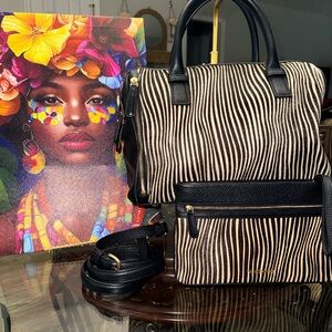 Vera Bradley Genuine leather and calf hair Zebra-Print Satchel